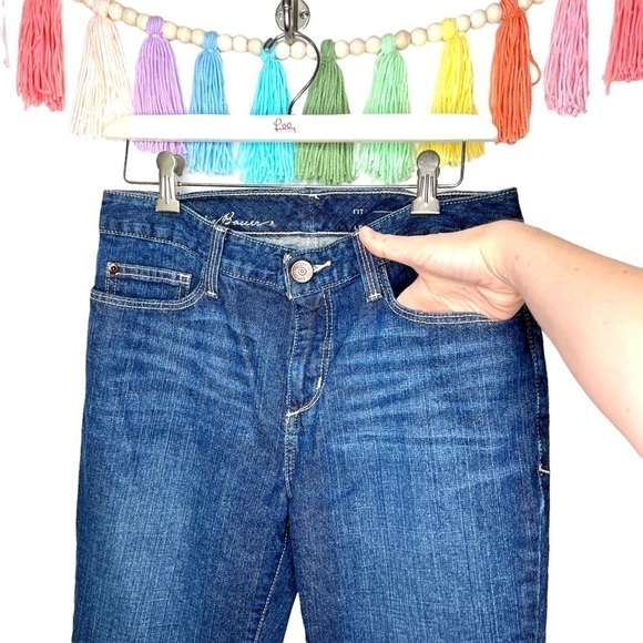 Eddie Bauer Y2K Natural Barely Bootcut Mid-Rise Medium Wash Skinny Jeans Size 6 - Picture 5 of 15